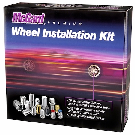Mcgard 5 LUG 14X1.5 INSTALLATION KIT BLACK 22MM HEX 84527